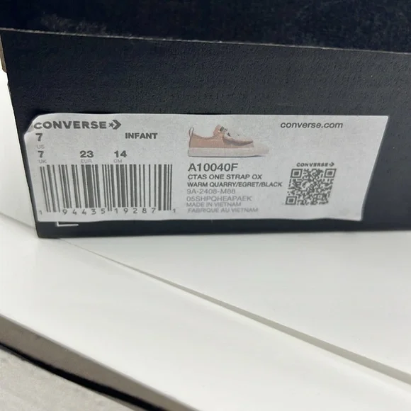 Converse Infant/Toddler CTAS One Strap OX – Size 7 – Warm Quarry/Egret/Black 👟✨ - Picture 11 of 11